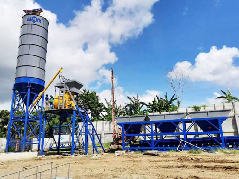 AJ35 small concrete batching plant for house construction in Jakarta, Indonesia