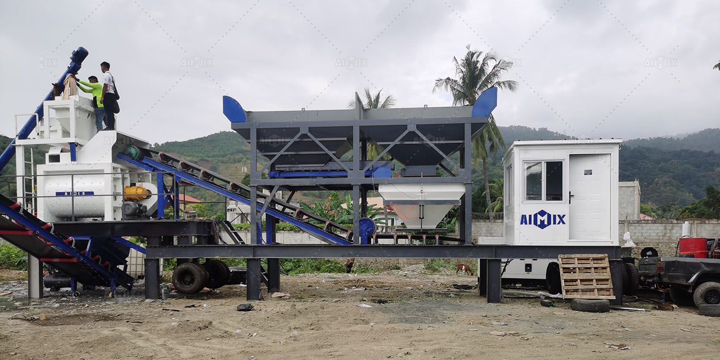 AJSY-50 Mobile Batching Plant in Indonesia