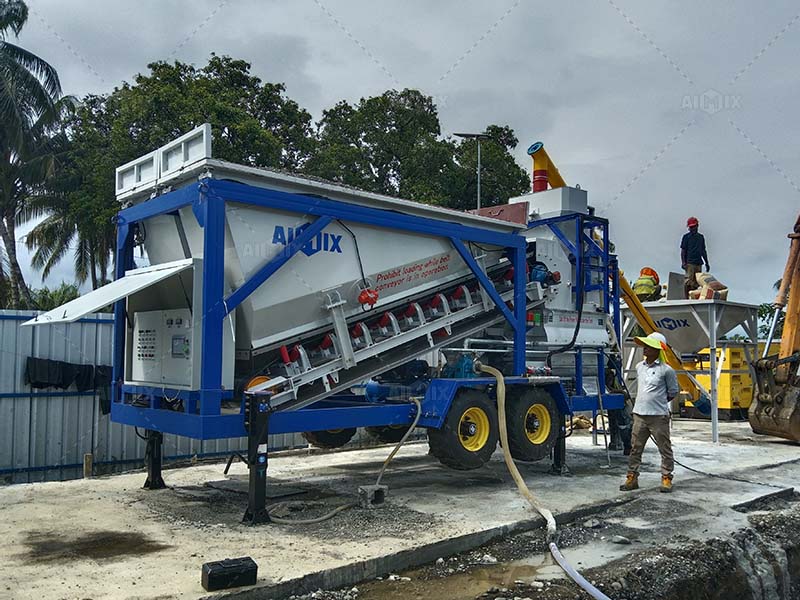 AJSY35 mobile concrete plant for House Construction in Papua New Guinea