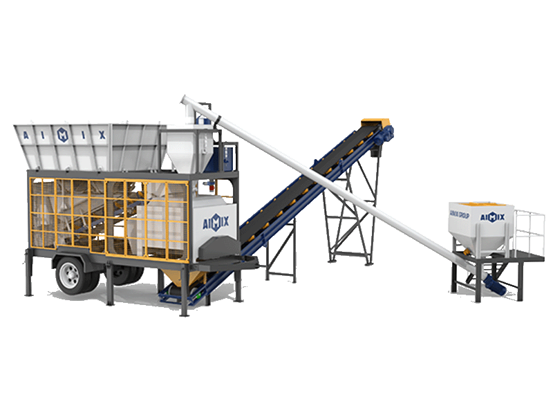 AJSY40 compact small mobile batching plant for sale