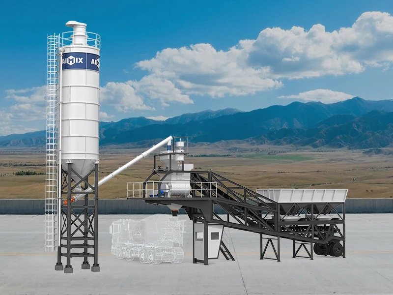 AJY60 small concrete batch plant for sale in indonesia