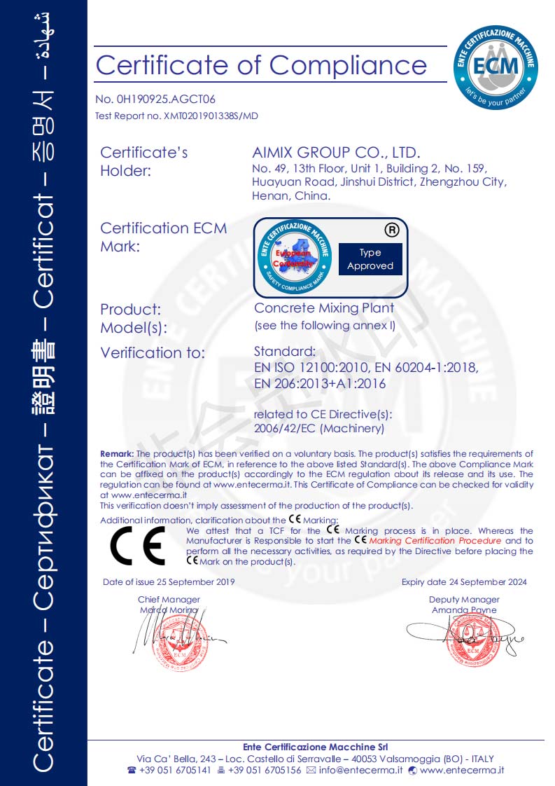 CE certificates for our mobile concrete batching plant in Indonesia