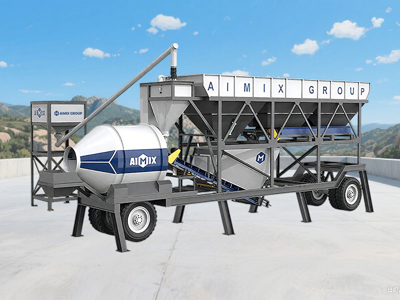 drum type mobile concrete batch plant for sale in Jakarta
