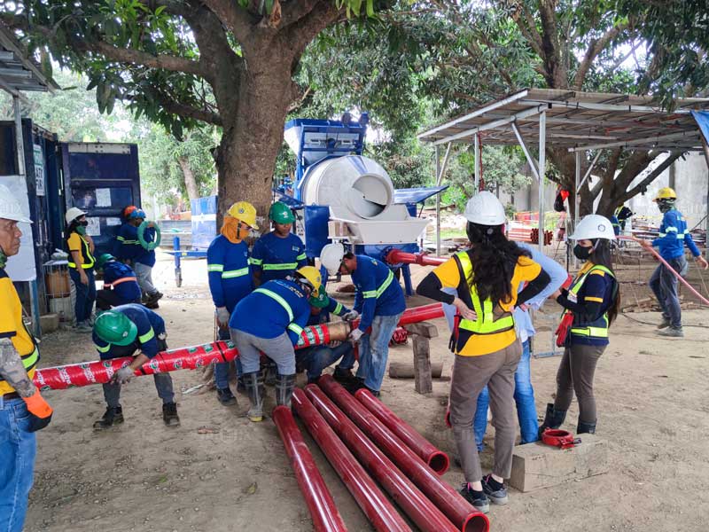 ABJZ40C diesel concrete mixer pump for house building in the Philippines