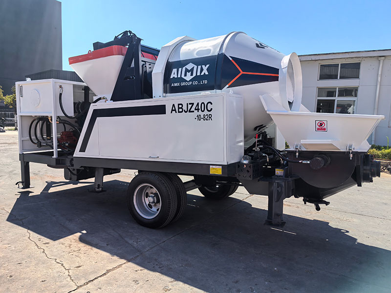 ABJZ40C diesel concrete mixer pump for rural house construction in Indonesia
