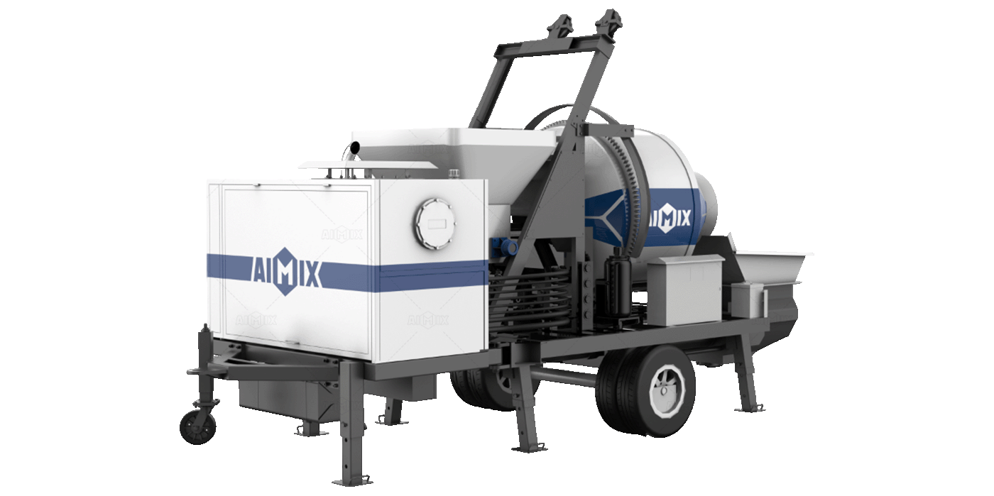 ABJZ40C diesel concrete pump with mixer in Indonesia