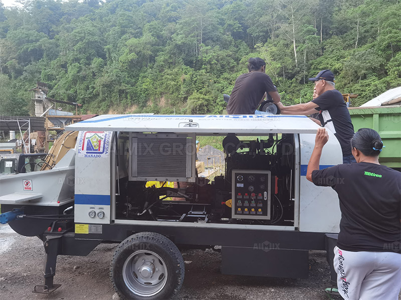 ABT30C concrete pump trailer for house building in Dumai