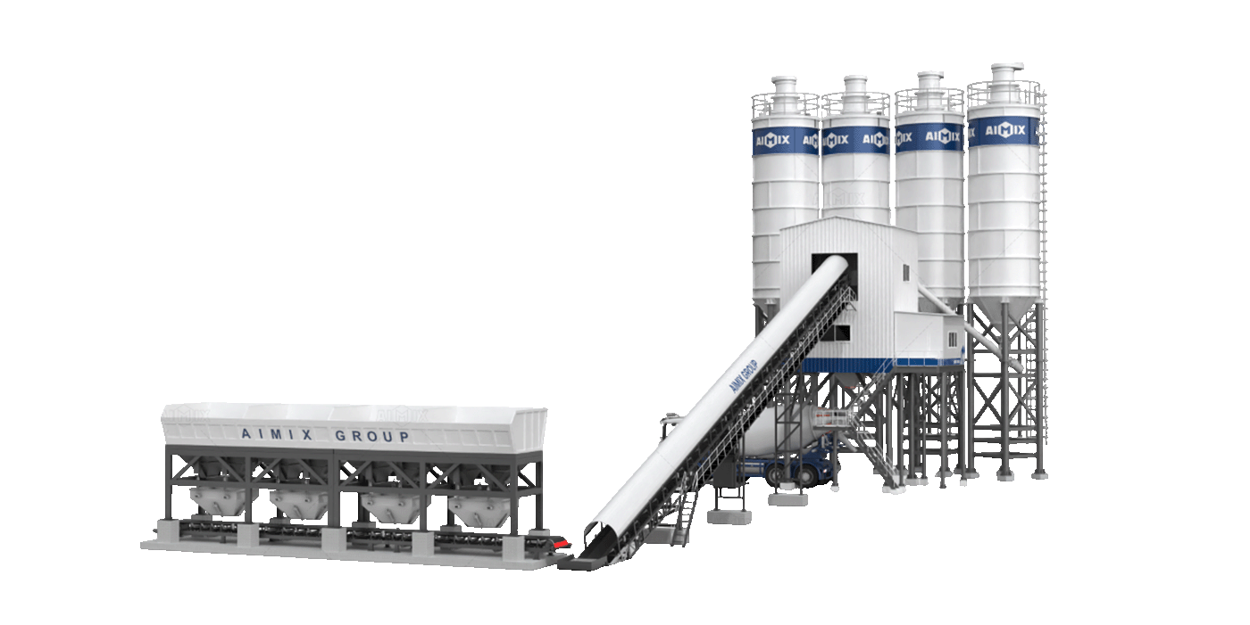 AJ180 Stationary Belt type Concrete Batching Plant Price Indonesia