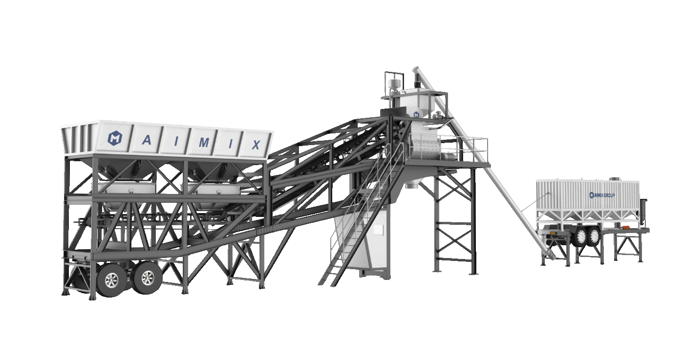 AJY60 mobile concrete batch plant for sale Indonesia