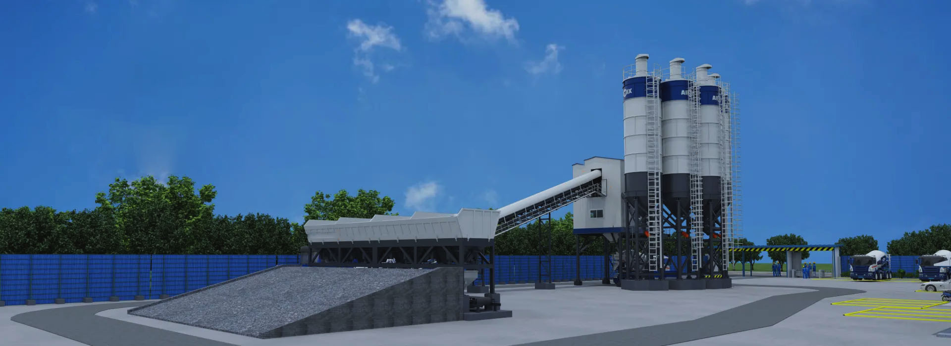 aimix concrete batching plant price starts from $10,000 in Indonesia