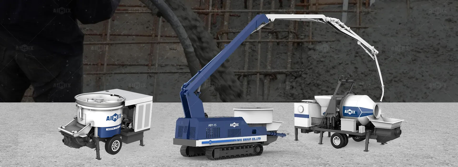 aimix concrete mixer with pump for sale in Indonesia ready in stock