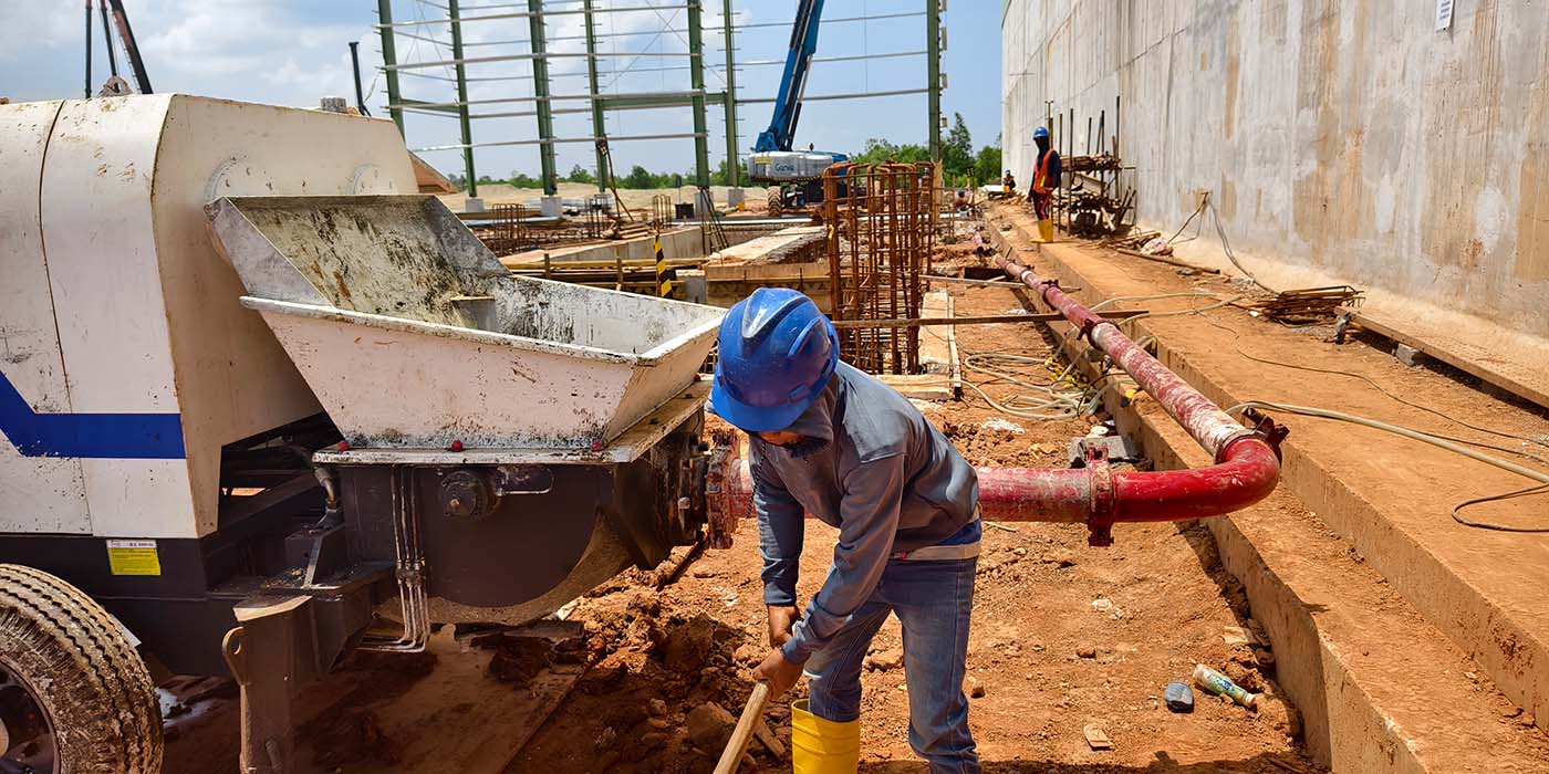 Pompa beton trailer diesel 30cbm untuk pembangunan rumah di Indonesia