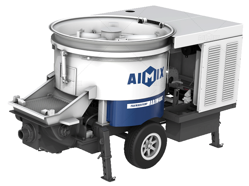 Pompa beton mixer pan diesel 40cbm di Indonesia