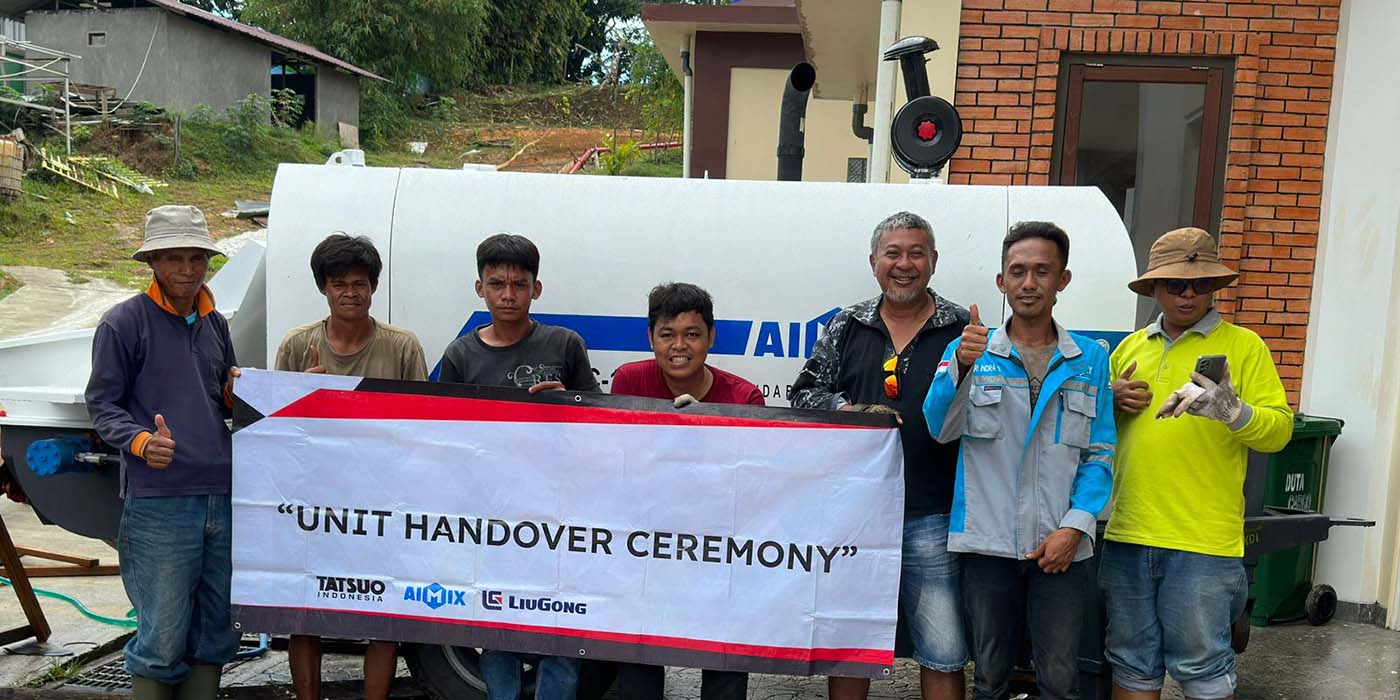 Pompa trailer diesel ABT40C untuk pengecoran lantai di Indonesia