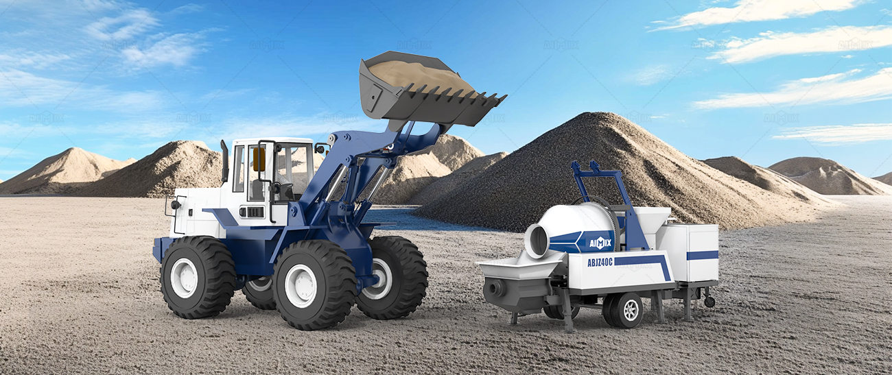 pompa mixer dengan solusi loader