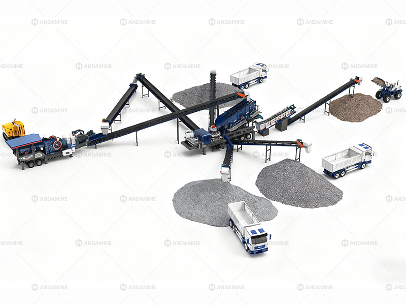 100-150tph mobile jaw mobile cone washing solution of rock crusher