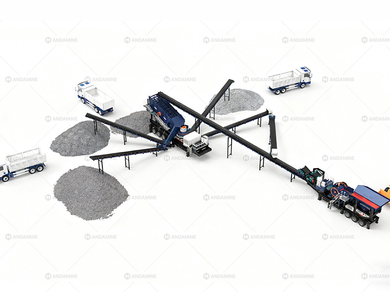100-150tph mobile rock crusher plant for asphalt and concrete aggregate production