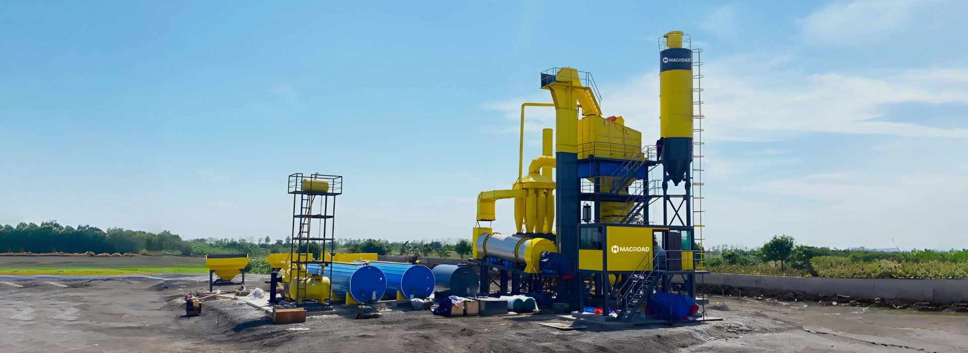 100TPH Stationary asphalt batch mix plant for road construction in Indonesia