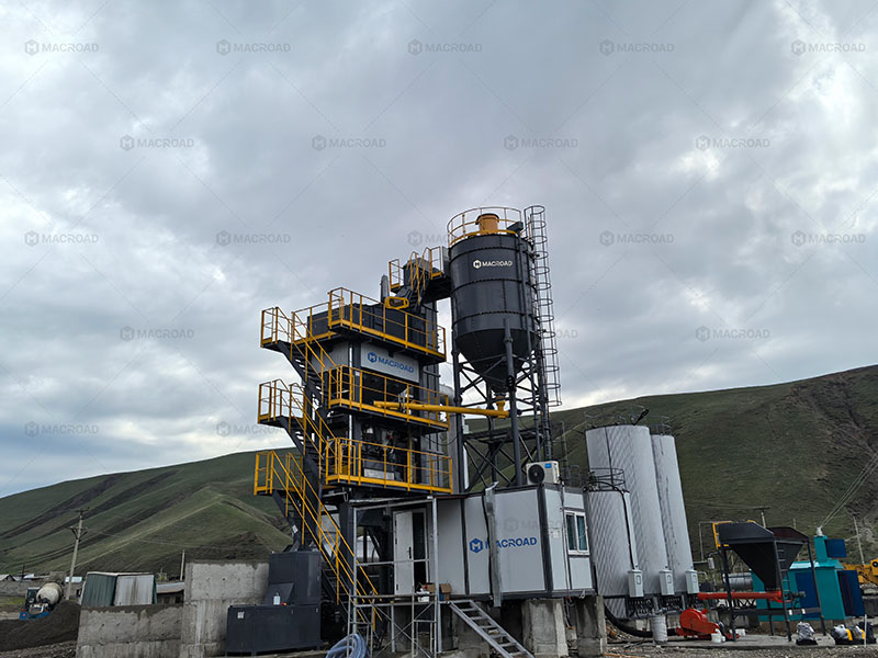 100tph stationary asphalt batch mix plant for road construction in Kyrgzstan