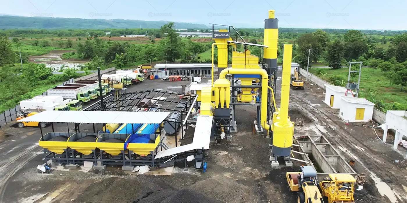 100tph stationary asphalt hot mix plant in Subang, Indonesia