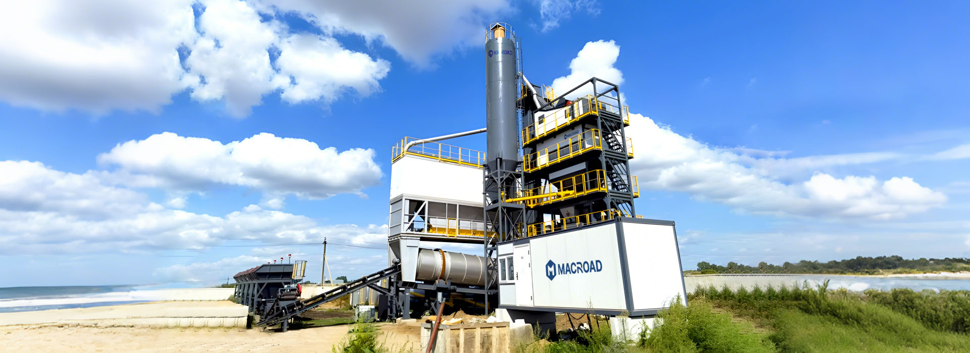 160tph stationary asphalt batching plant for road project