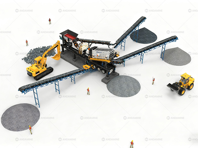 4-IN-1 Mobile rock crusher plant for aggregate production Indonesia