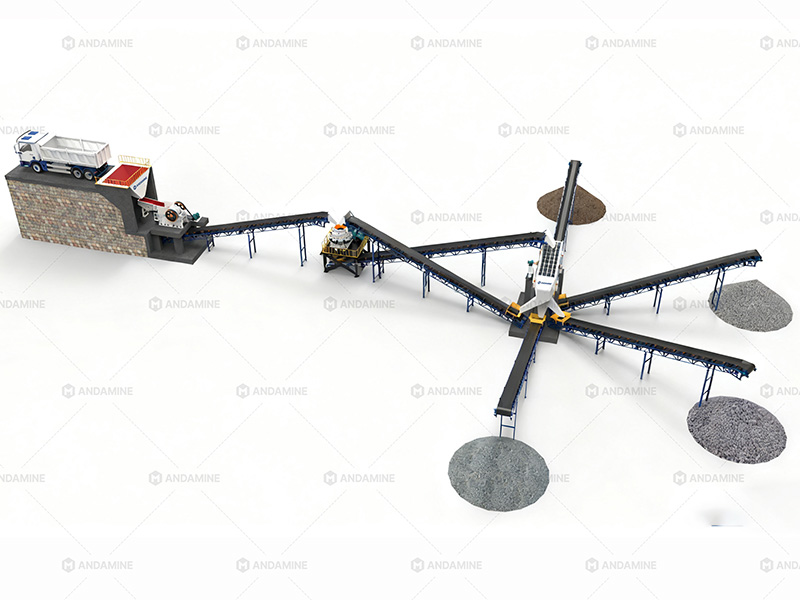 50T aggregate stationary crushing plant for crushing marble rock