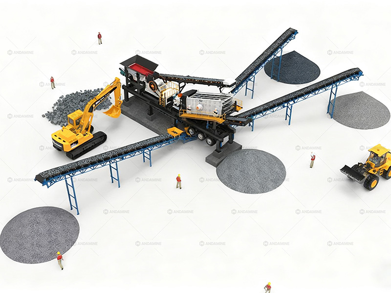 Pabrik Penghancur Batu Bergerak 60-in-4 1TPH untuk Memproduksi Agregat