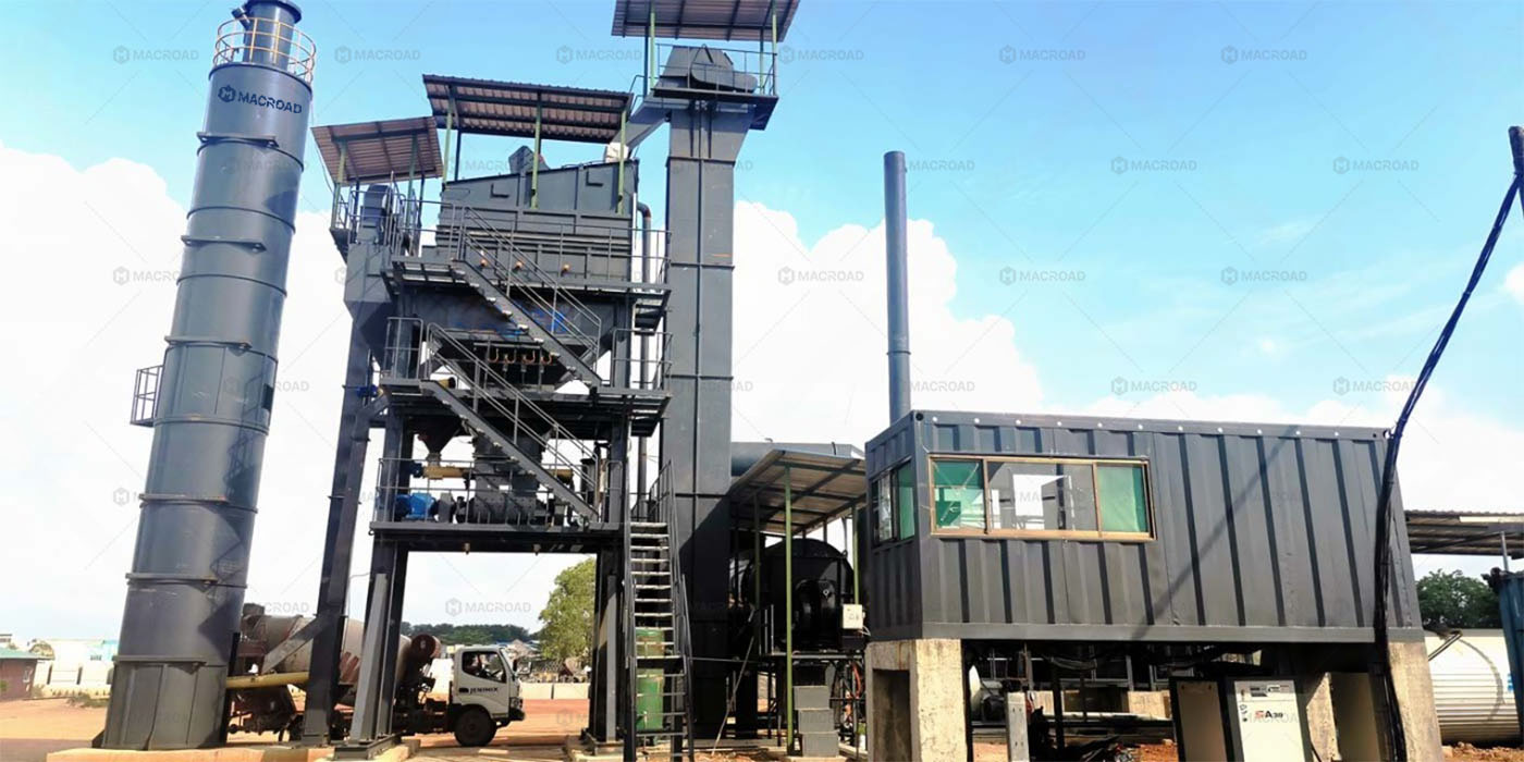 80TPH Asphalt Batch Mixing Plant Was Installed for Water Conservancy Construction in Batam