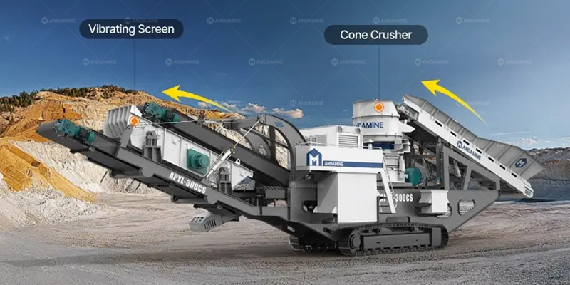 Mesin penghancur batu kerucut tipe crawler bergerak untuk dijual