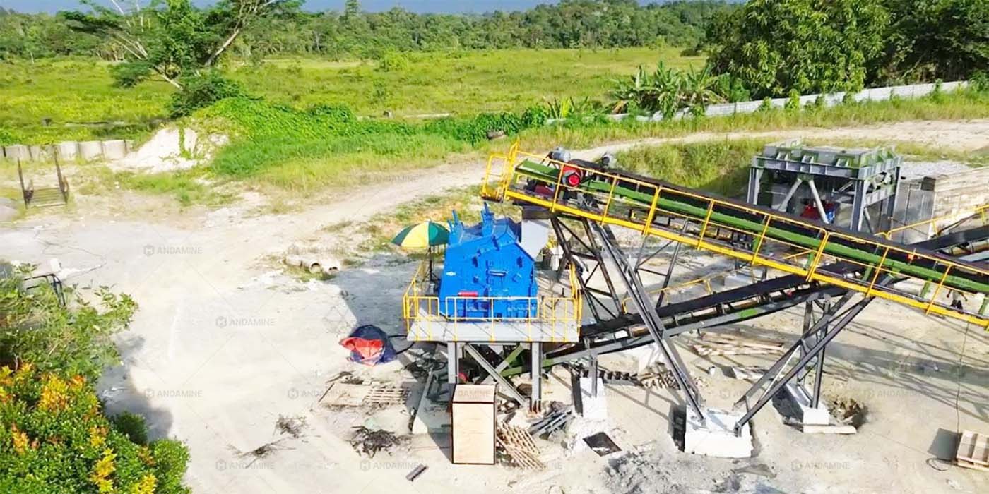100T stone impact crushing production line with vibrating screen in Malaysia