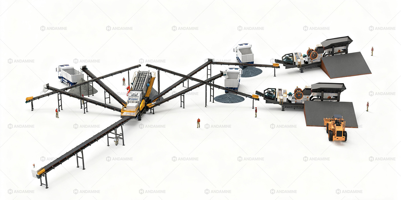 Pabrik Penghancur Batu Kapur Bergerak 200TPH untuk Konstruksi