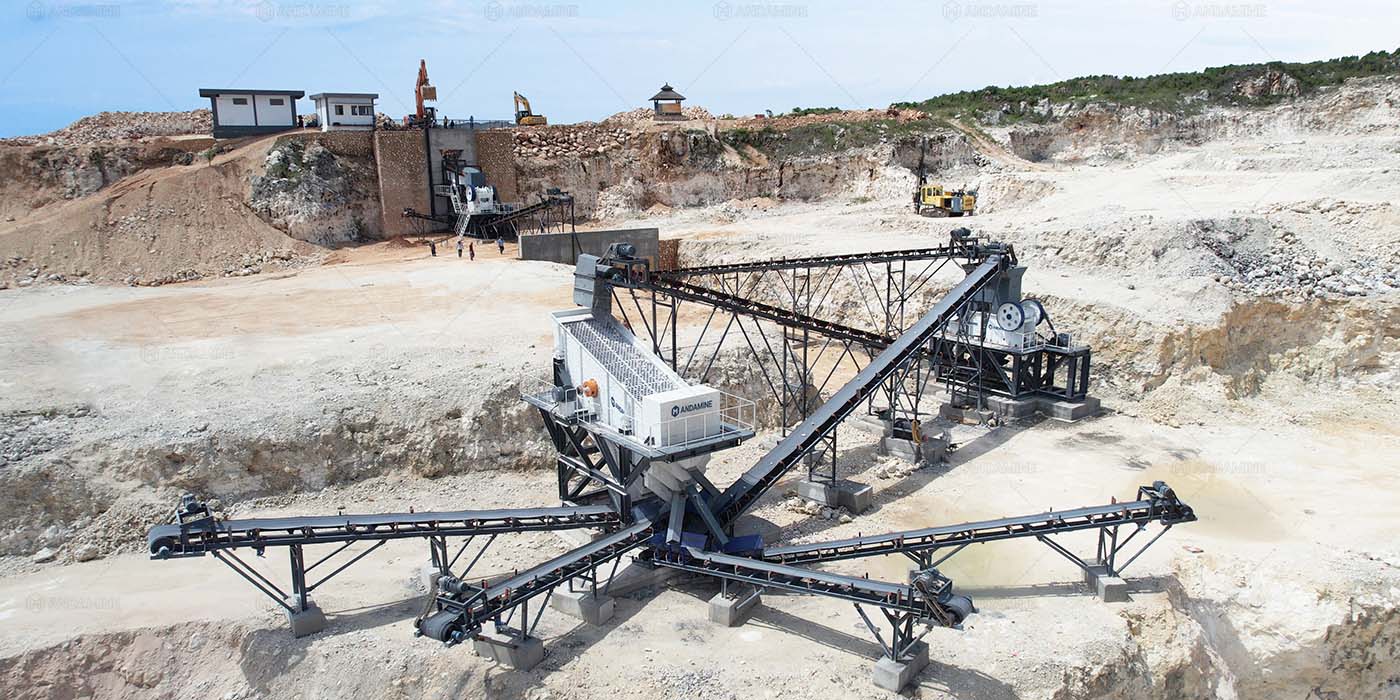 Pabrik penghancur batu kapur 200 ton per jam untuk dijual di Indonesia untuk produksi agregat.