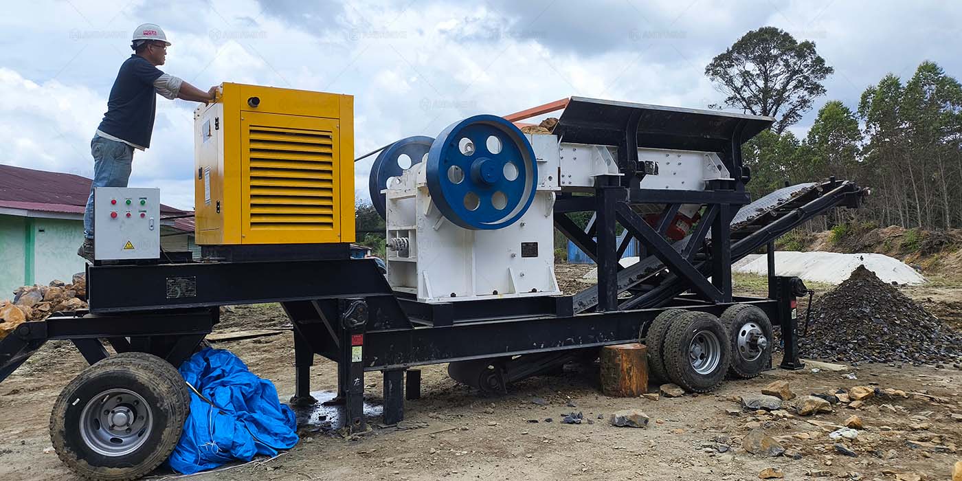 30tph small mobile jaw stone crushing solution for road base in Indonesia
