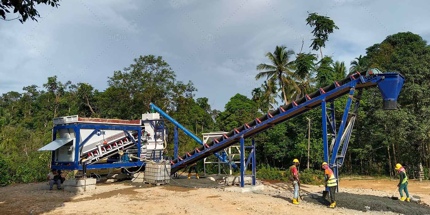 35cbm portable compact batch plant for producing in Malaysia