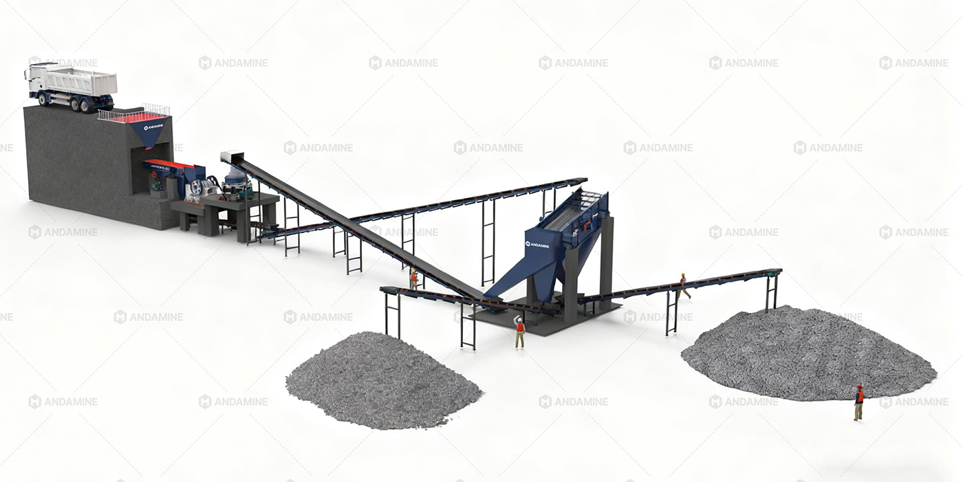 50TPH Stationary Granite Rock Crusher – Jaw & Cone Crusher for Residential Concrete