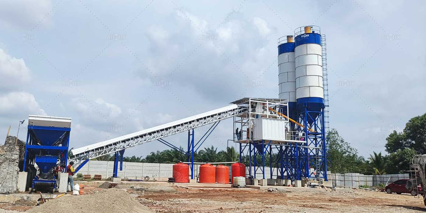 60 cubic meters concrete batch plant in south sumatra