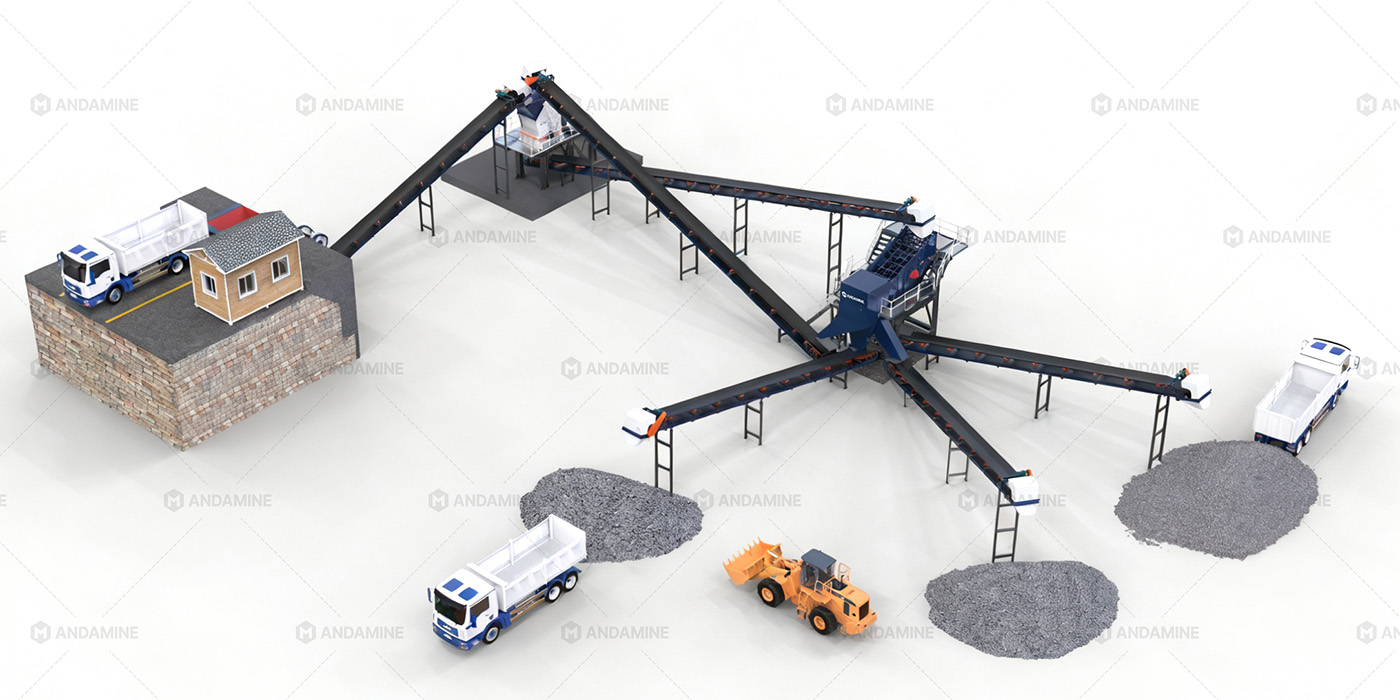 Lini Produksi Pabrik Penghancur Batu Kapur Stasioner 60TPH