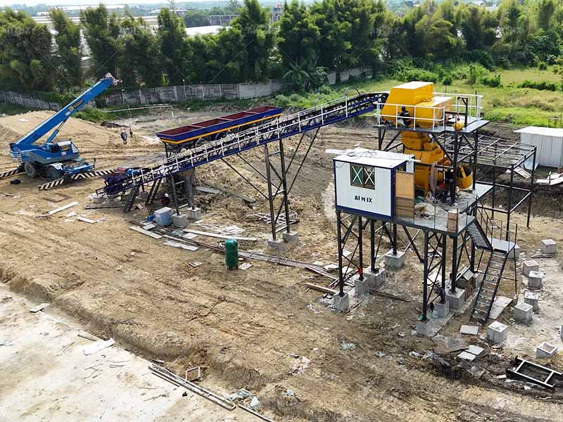 60cbm concrete mixing plant installation in Lamongan