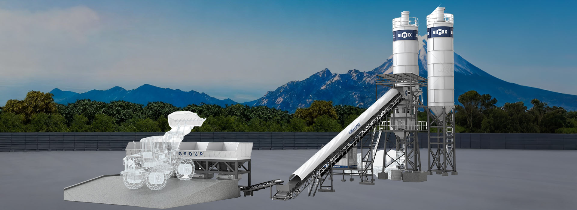 60m3 Mini Concrete Batching Plant Ready Stock in Surabaya