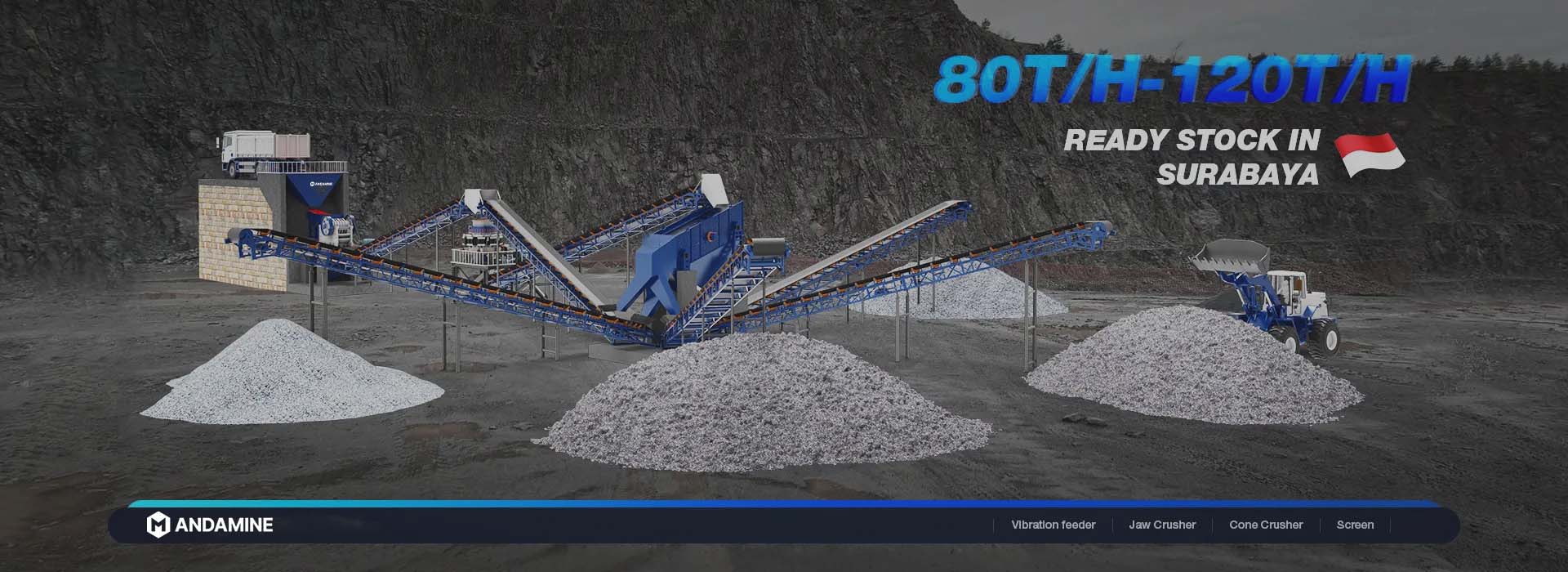 80-120tph aggregate crushing plant solutions in stock in Indonesia