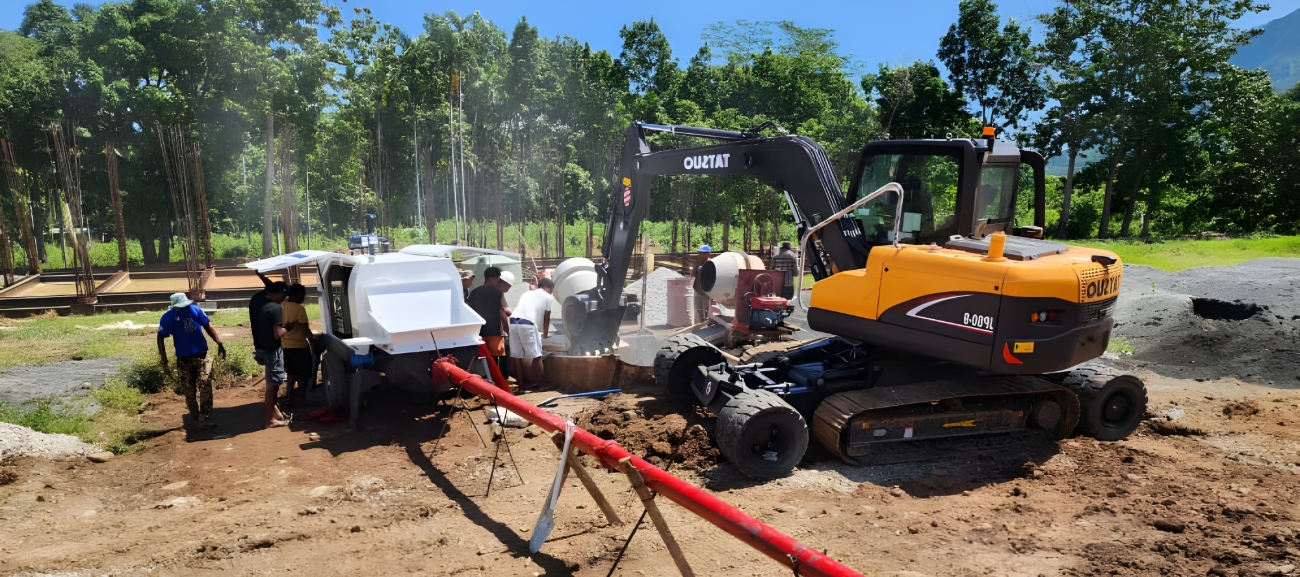 ABT40C concrete trailer pump for house building in Indonesia