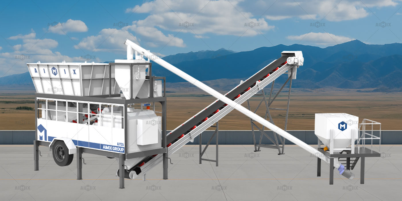 AJSY Series Mobile Compact Concrete Batching Plant for Sale