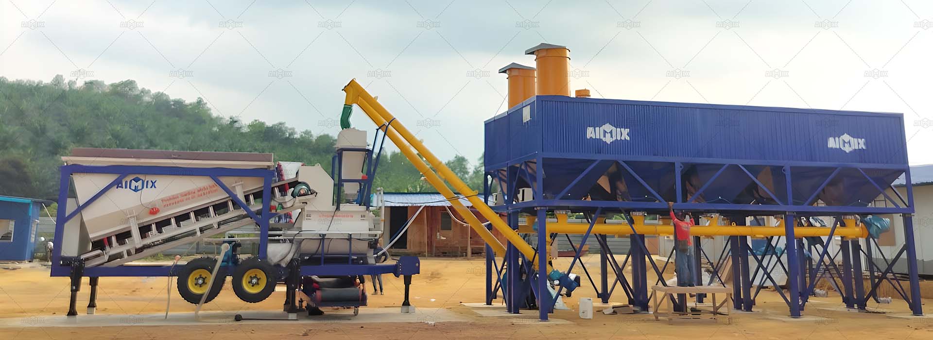 AJSY35 compact portable concrete plant in Malaysia