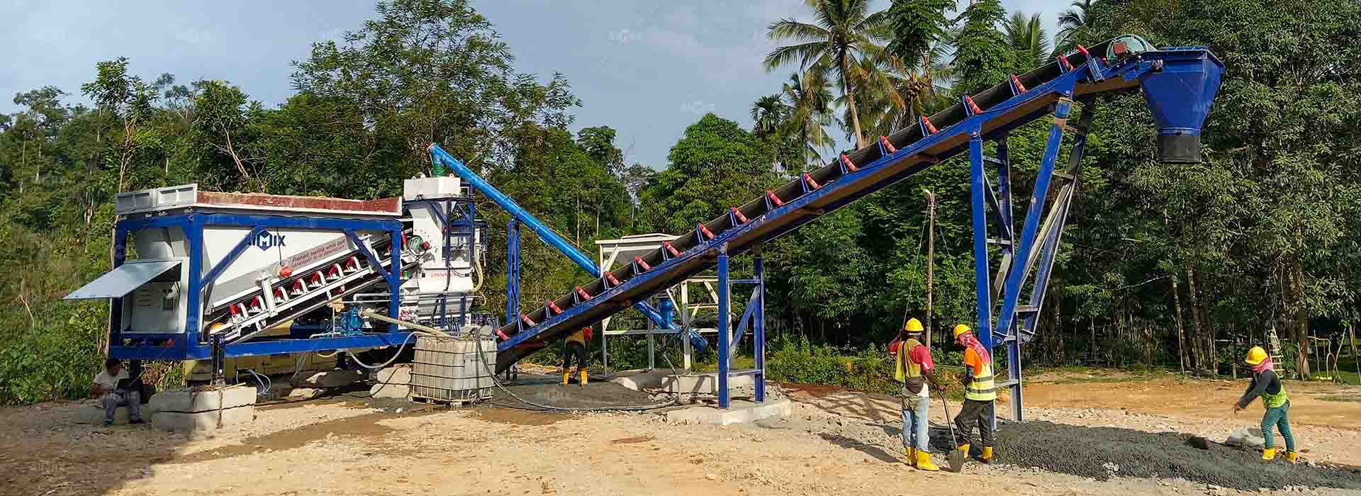 AJSY35 on-site mobile compct batch plant in Kuala, Malaysia