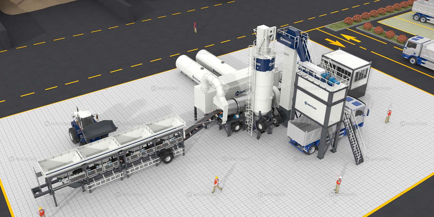 ALYT-80 mobile asphalt drum mix plant in Indonesia Macroad