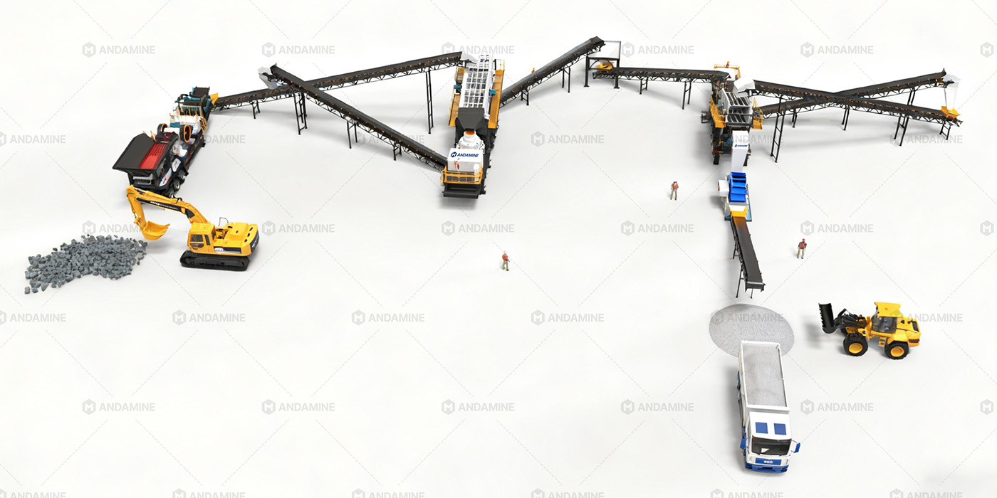 APY-2 200T mobile granite crushing plant for crushing granite