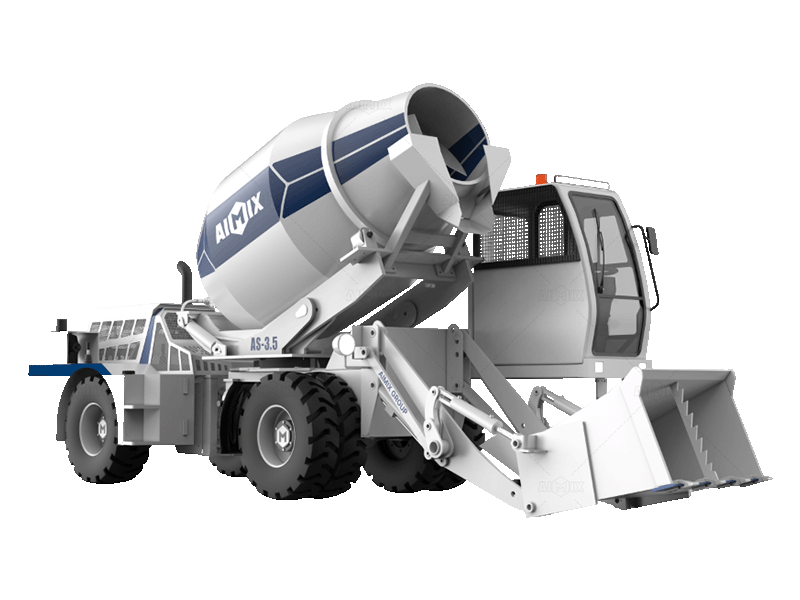 AS-3.5B self loading mixer alternative to concrete plant in Indonesia