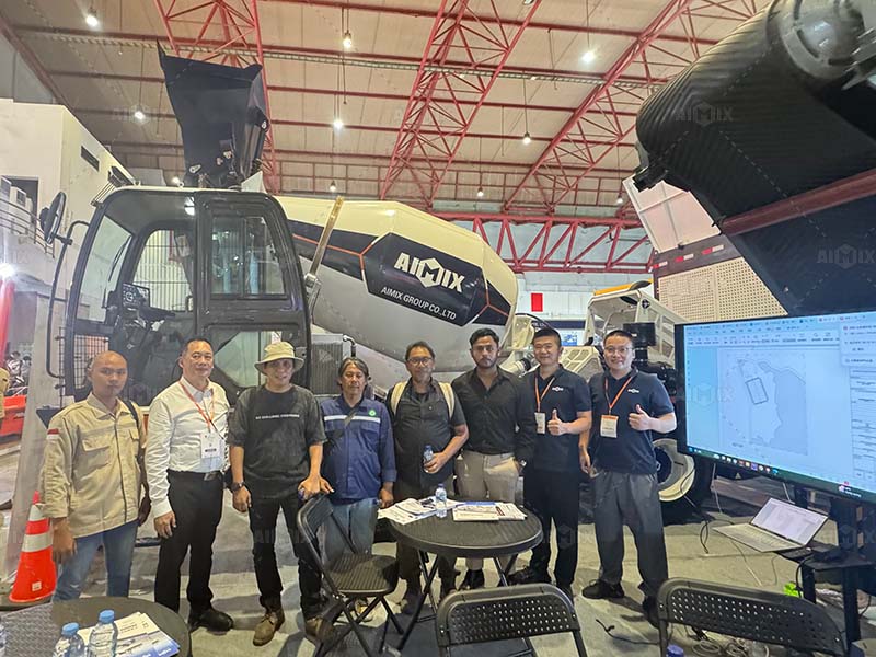 Aimix exhibition 2025 at ADEXCO for self loading concrete mixer and concrete pump