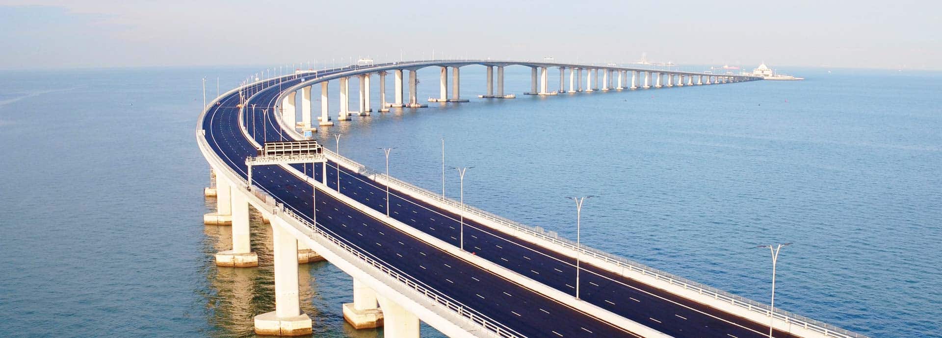 cross sea asphalt road and bridge